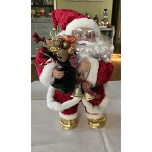 Traditional Christmas Santa Claus Animated Christmas Display Figure 14" Tall